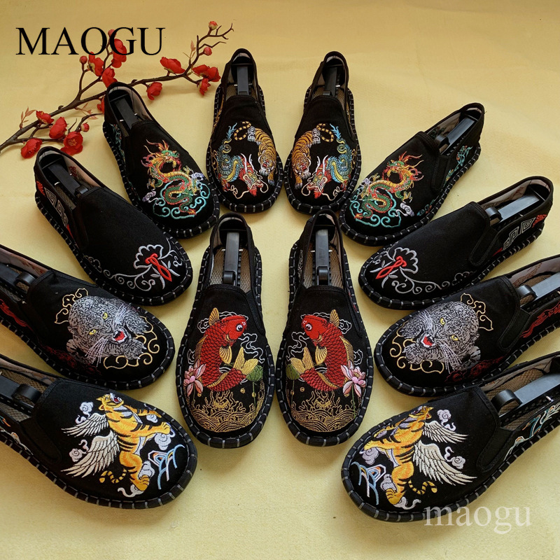 Espadrille Slip On - Unisex Chinese Style Embroidery Slip-On Shoes