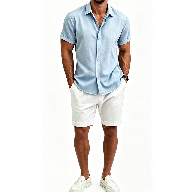 Linen Shirt Breathable - Men's Cotton Linen Shirt Set Summer