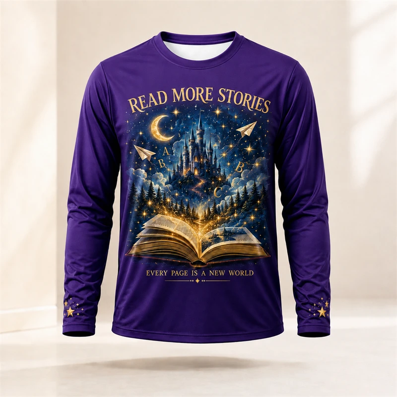 Mens Fantasy Magic Castle Book - Tee Graphic Print recension och pris