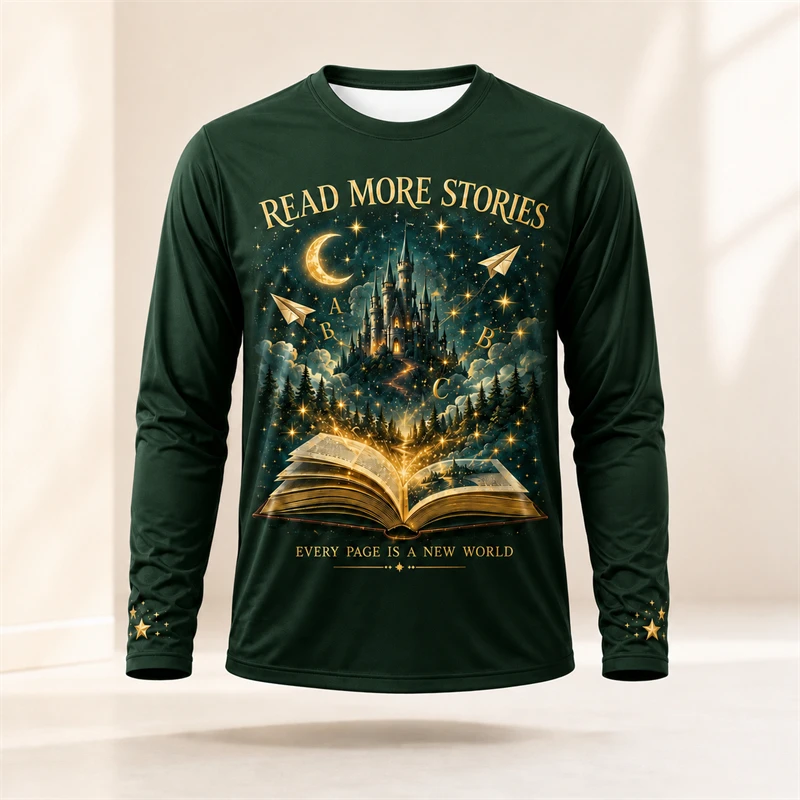 Mens Fantasy Magic Castle Book - Tee Graphic Print recension och pris
