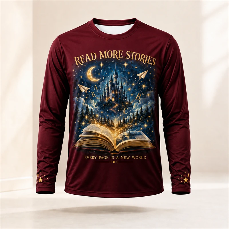 Mens Fantasy Magic Castle Book - Tee Graphic Print recension och pris