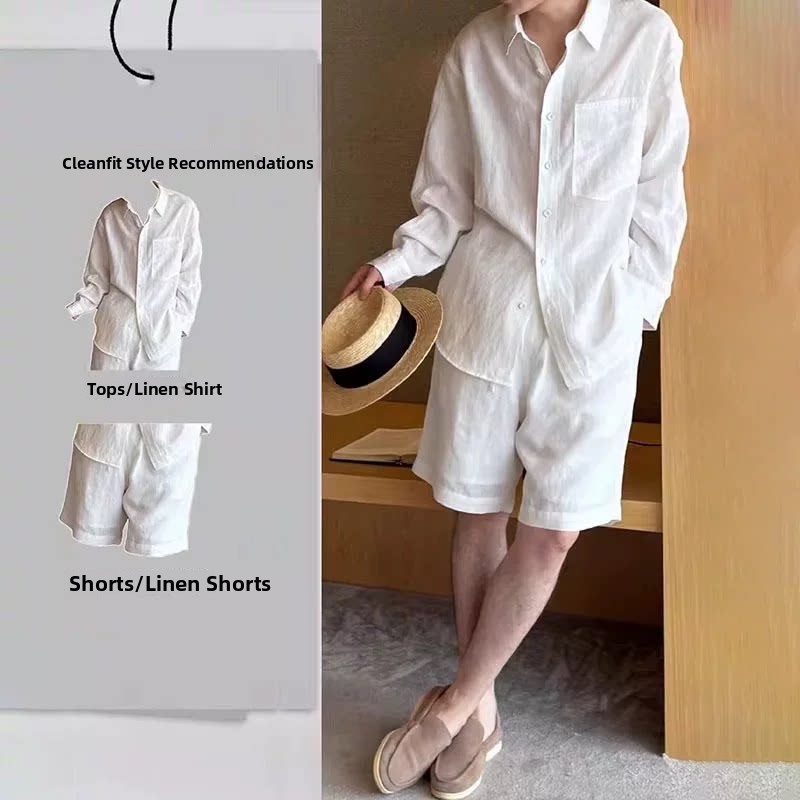 Summer Fashionable Linen Set M - Linen Shirt Breathable recension och pris