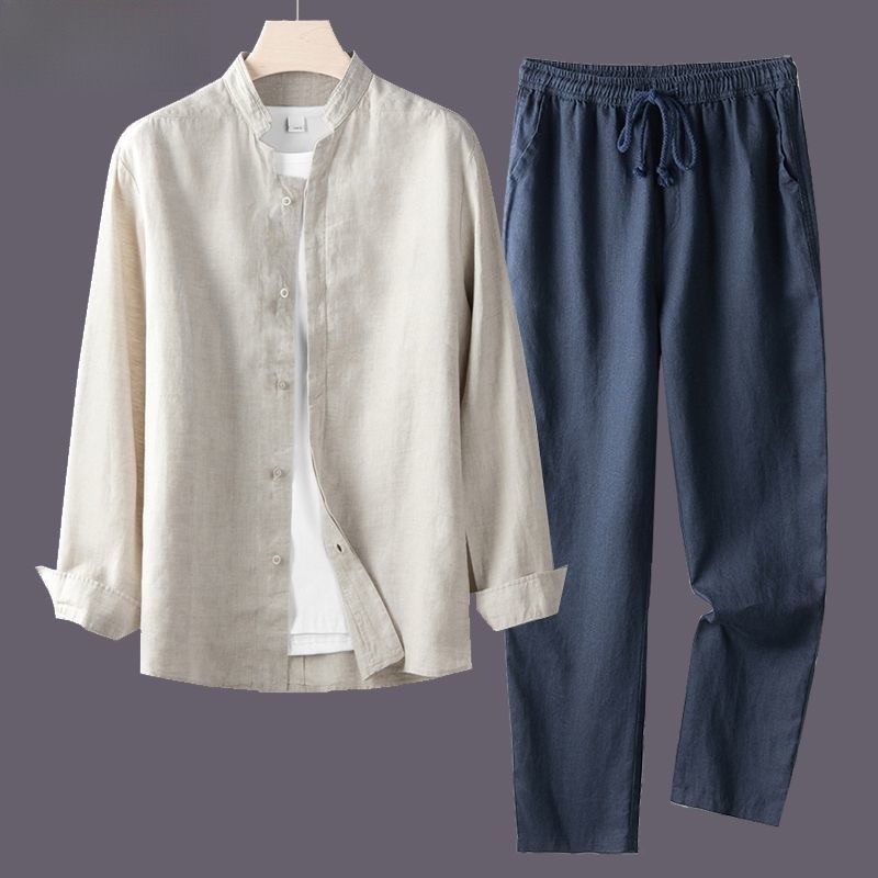 White Long Sleeve Shirt And Lo - Linen Shirt Breathable recension och pris